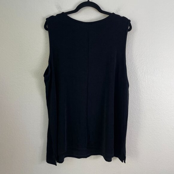 NEW Catherines Plus 2X Sleeveless Tank Top With Metallic Trim Stretch Shirt - Picture 9 of 9